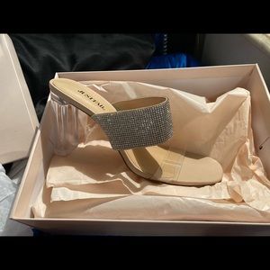 JustFab Nude dressy heels